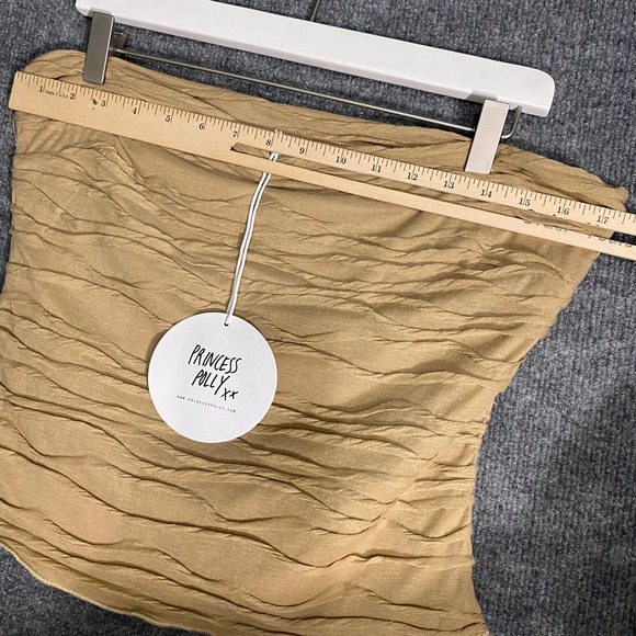 Princess Polly Tube Top 10 Large Mushroom Tan Strapless Cecile Textured NWT - Picture 7 of 14